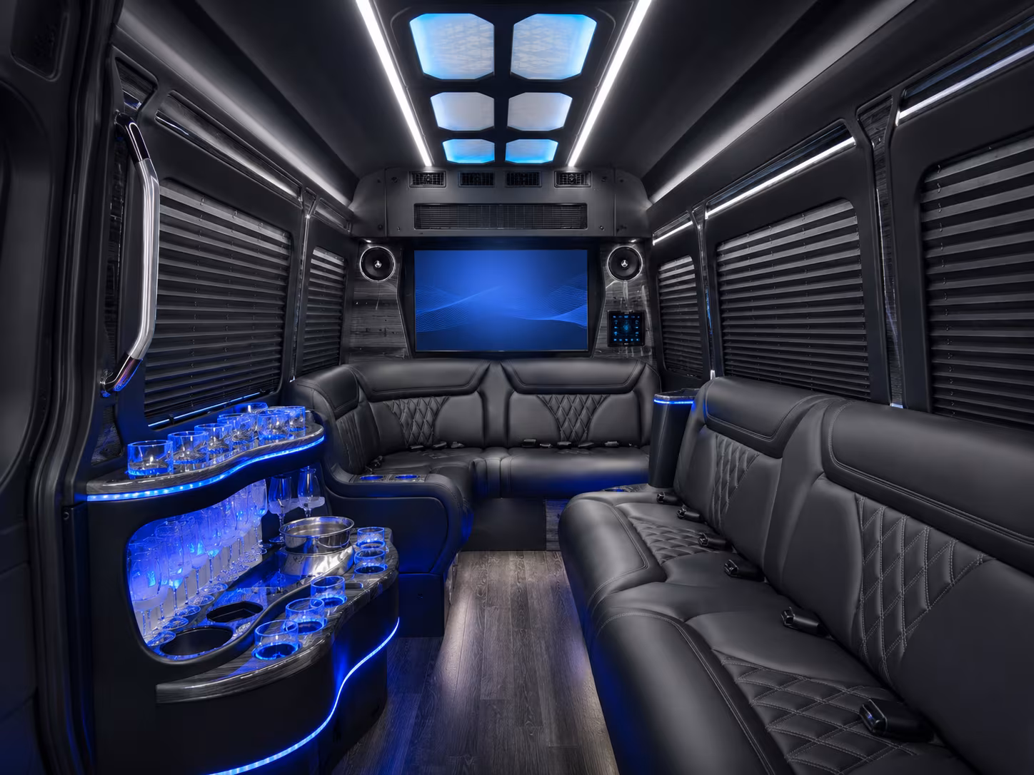 encinitas 50 passenger party bus inside
